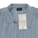 LUREX CRINKLE PALE BLUE BUTTON-UP