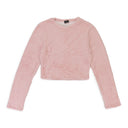 TEXTURED LS BUSTIER PINK T-SHIRT