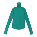 SOLID MESH JADE GREEN TURTLENECK