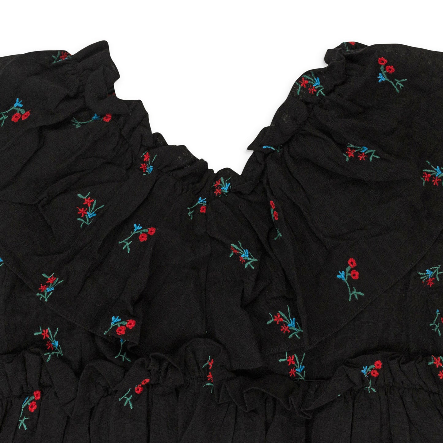 RUFFLE BLACK BLOUSE