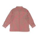 GINGHAM OVER SHIRT RUST BUTTON-UP