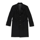 Black Lapel Classic Long Buttondown Cashmere Coat