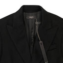 Black Lapel Classic Long Buttondown Cashmere Coat