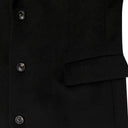 Black Lapel Classic Long Buttondown Cashmere Coat