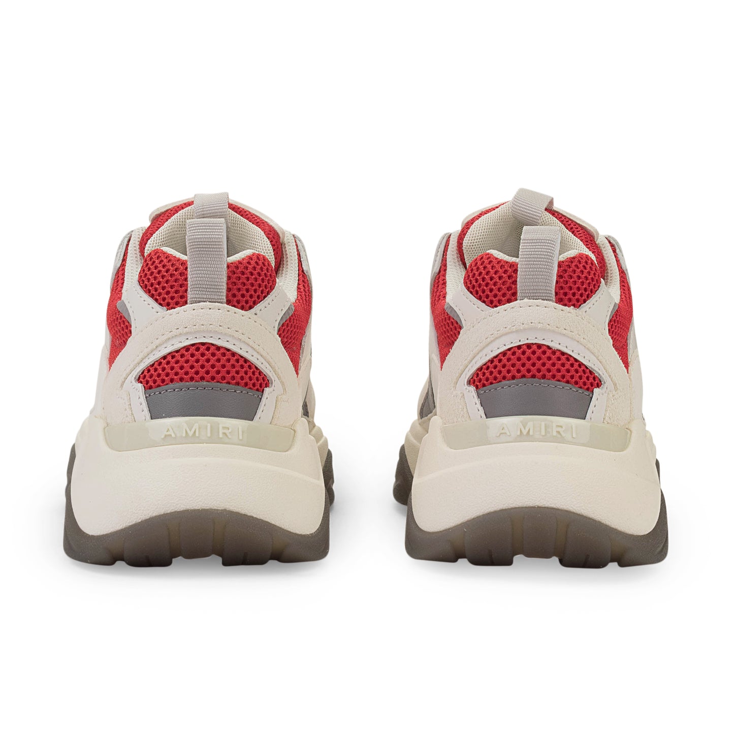 Red And White Leather Bone Runner Sneakers