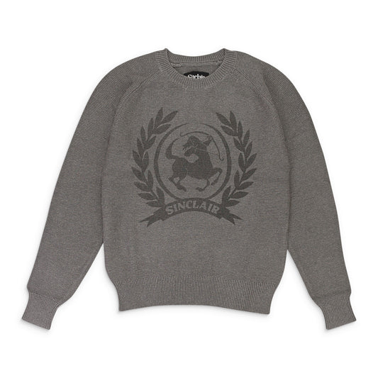 CREST ISLAND KNIT GRAY SWEATER