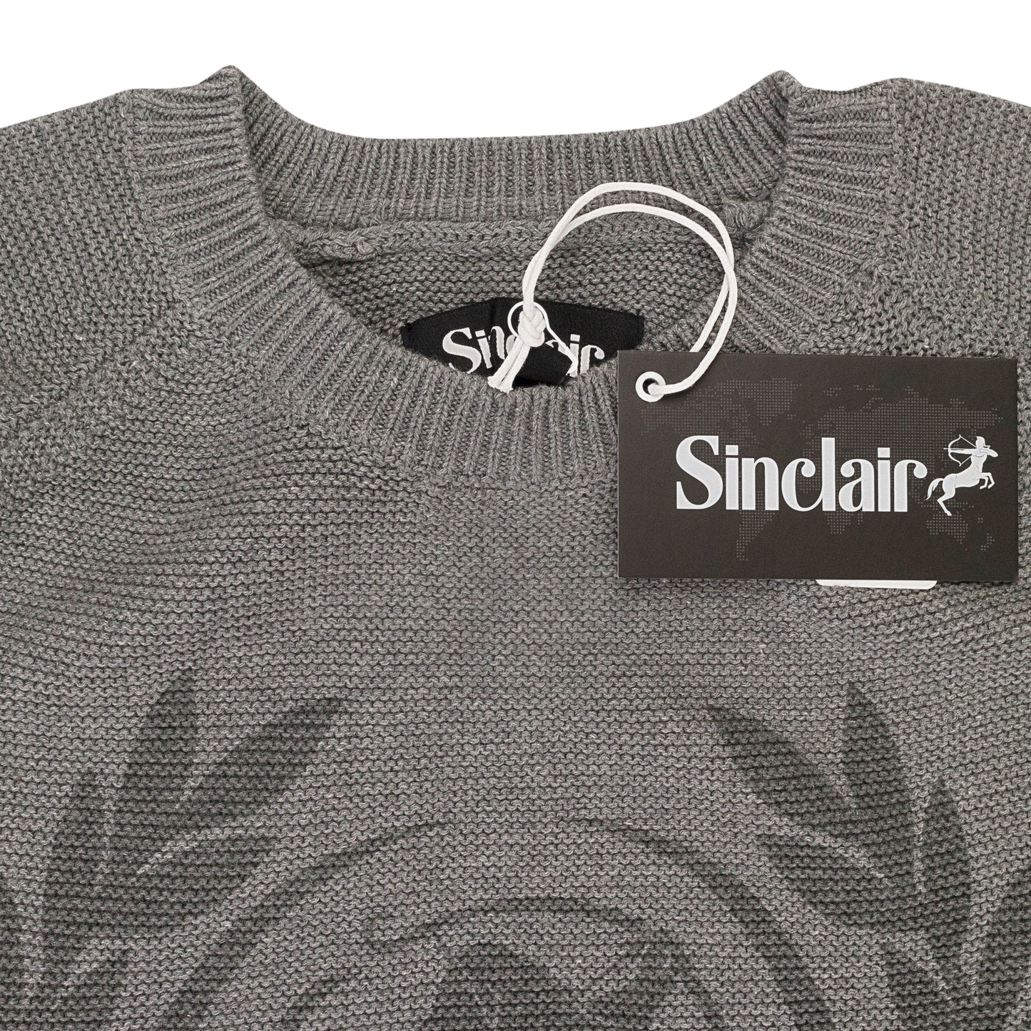 CREST ISLAND KNIT GRAY SWEATER