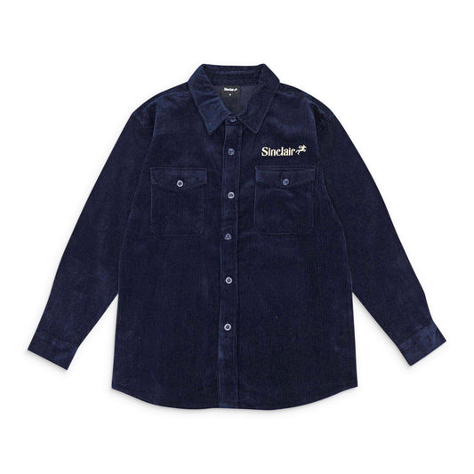 TWIST CORD NAVY BLUE BUTTON DOWN SHIRT