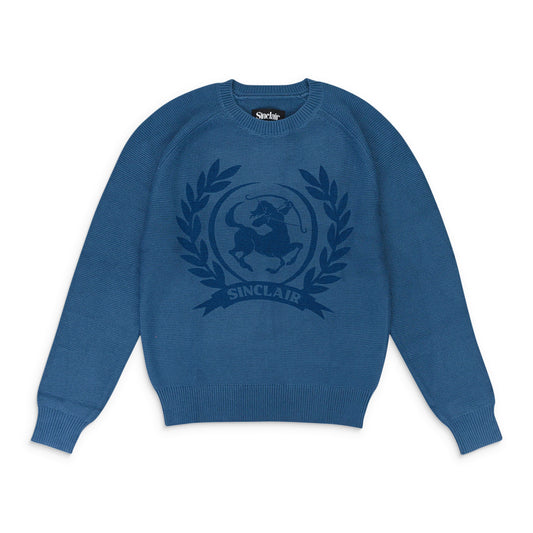 CREST ISLAND KNIT NAVY BLUE SWEATER