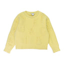 YELLOW ALPHABET CHENILE KNIT SWEATER