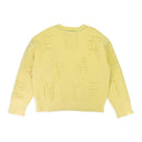 YELLOW ALPHABET CHENILE KNIT SWEATER
