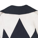 LEATHER AND DENIM INTARSIA BLACK WHITE JACKET