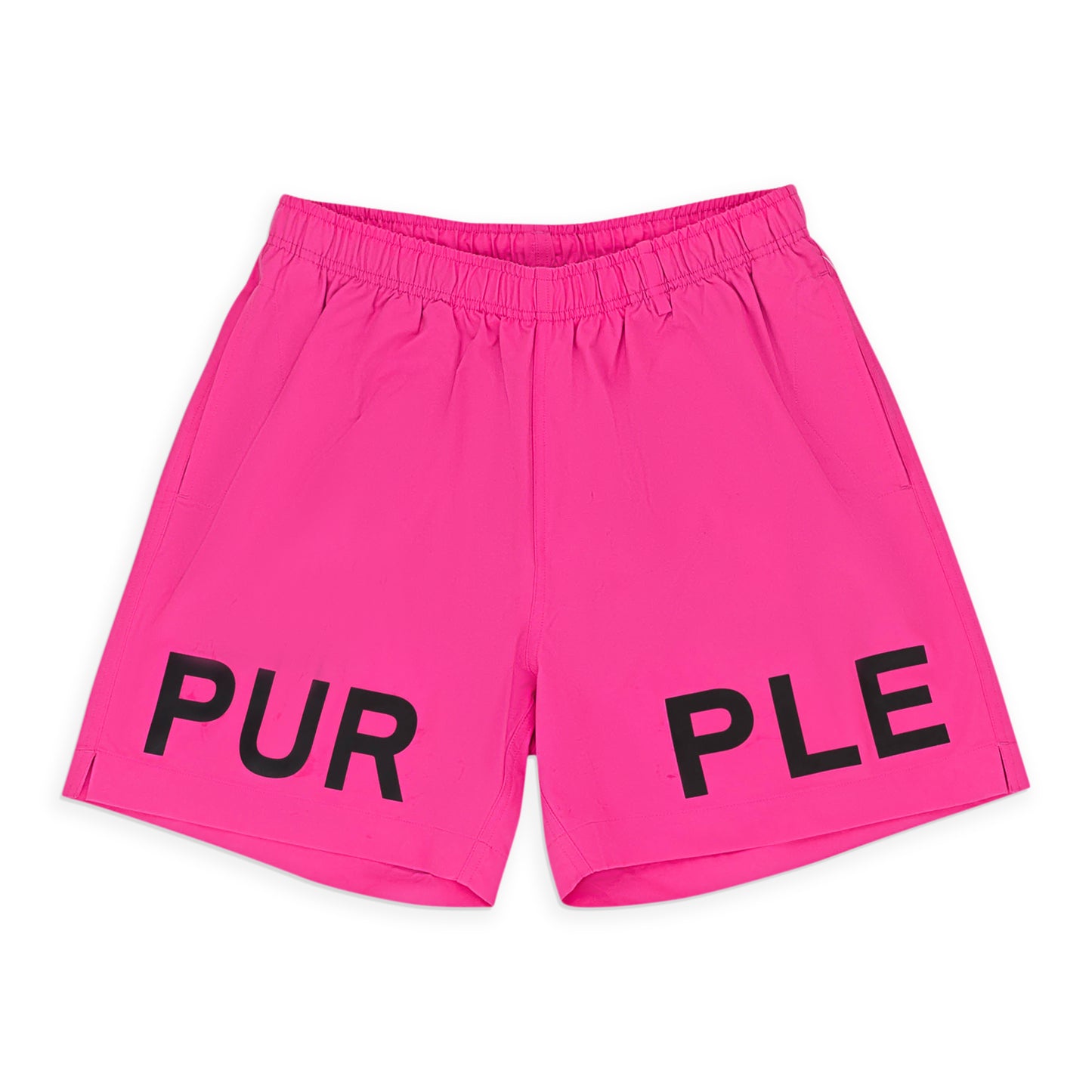 NWT PURPLE WORDMARK ALL ROUND SHORT NEON PINK SWIM SHORTS