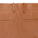 FLARE LEATHER BROWN DRESS PANTS