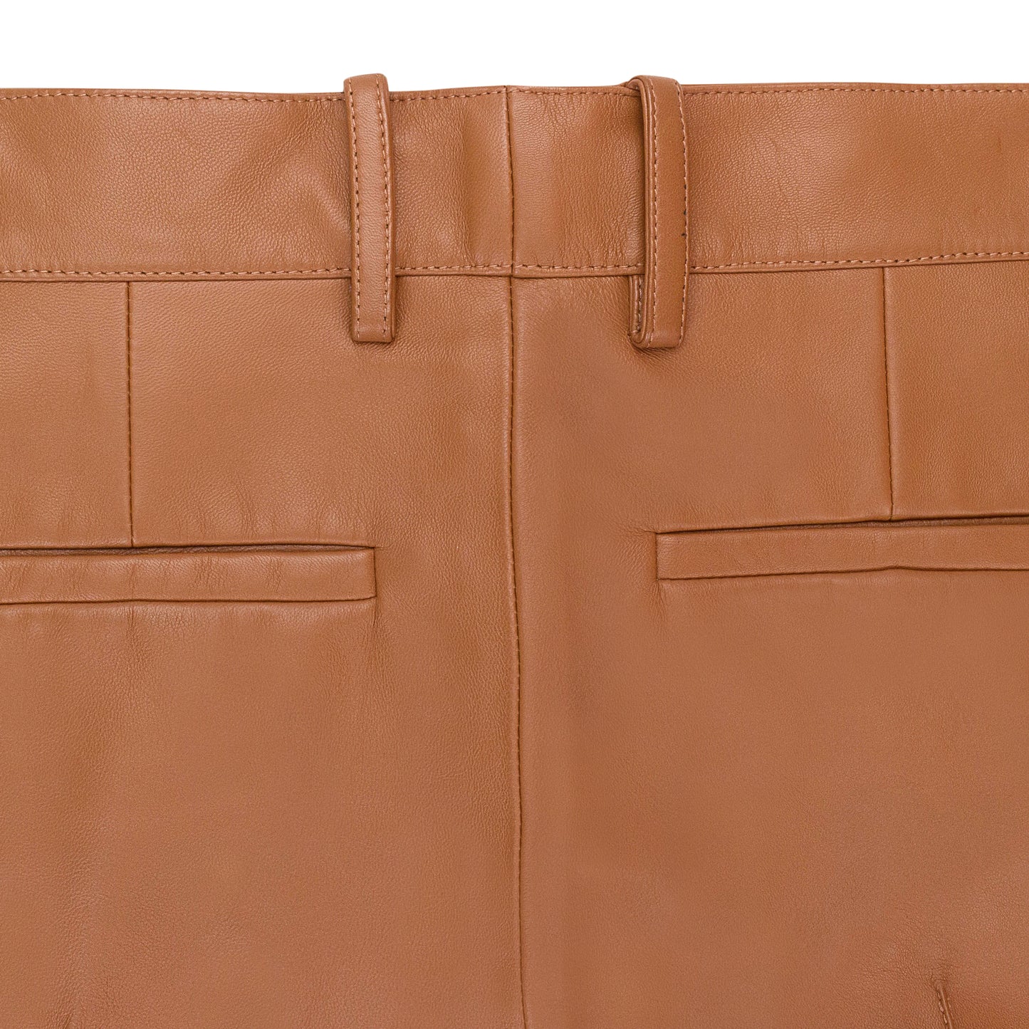 FLARE LEATHER BROWN DRESS PANTS