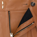 FLARE LEATHER BROWN DRESS PANTS