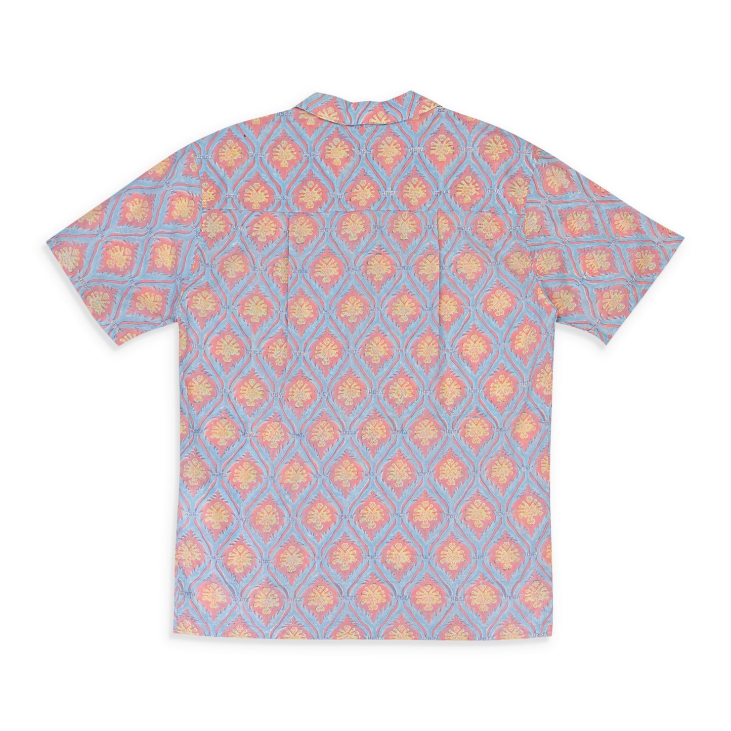 SAWSANAS SHORT SLEEVE BLUE PINK BUTTON-DOWN SHIRT