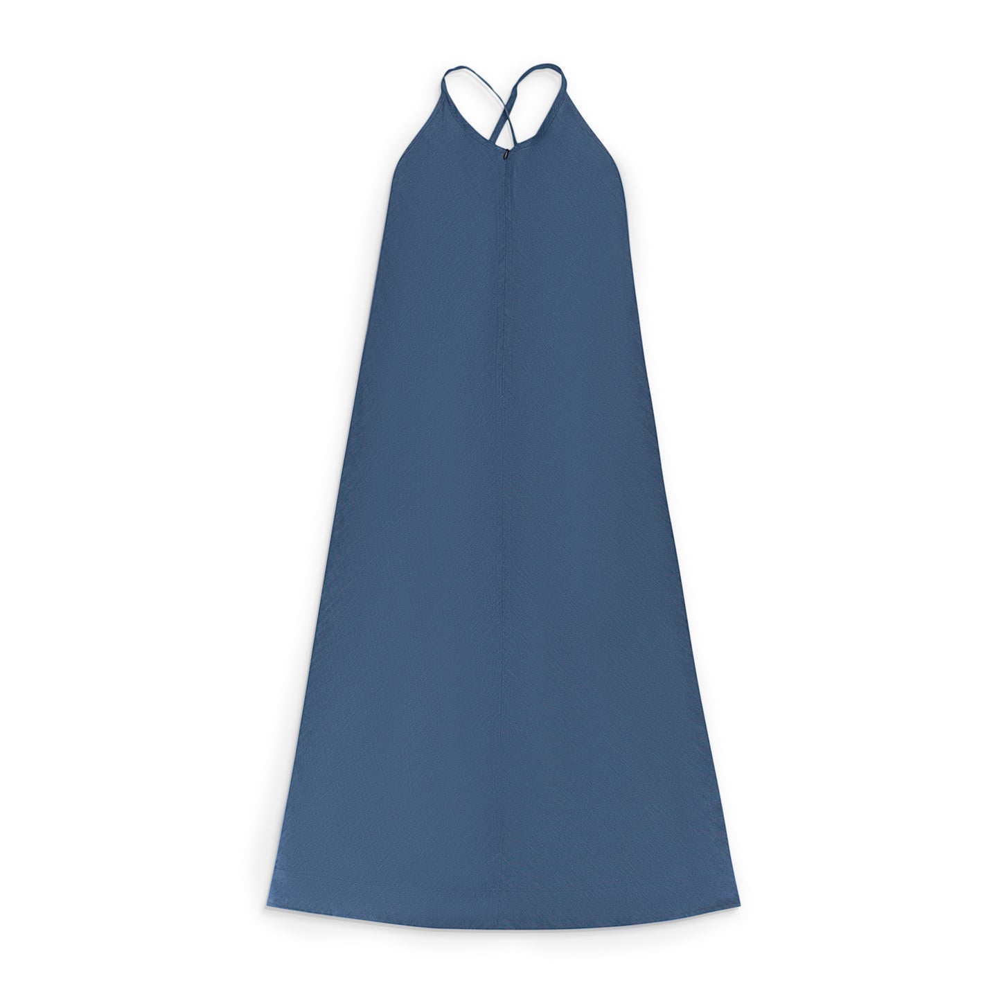 OPEN BACK BLUE SLIP DRESS