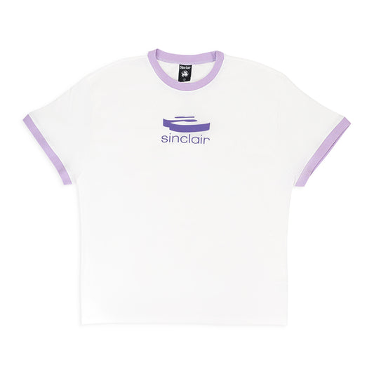 3D LOGO RINGER WHITE PURPLE T-SHIRT