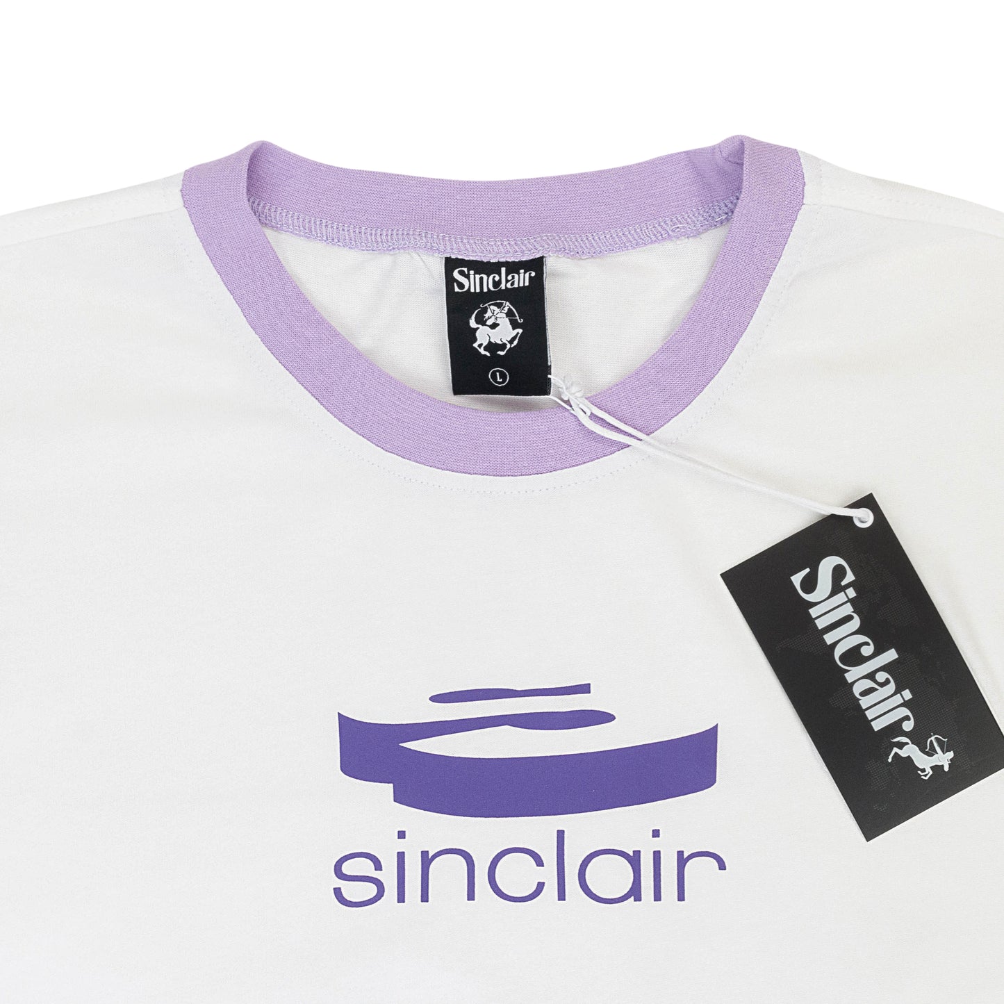 3D LOGO RINGER WHITE PURPLE T-SHIRT