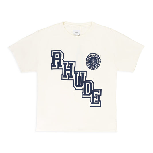 COLLEGIATE CREST TEE VINTAGE WHITE HEAVY WEIGHT T-SHIRT