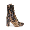 SNAKE PRINT EMMANUELLE BROWN ANKLE BOOTS