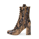 SNAKE PRINT EMMANUELLE BROWN ANKLE BOOTS