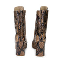 SNAKE PRINT EMMANUELLE BROWN ANKLE BOOTS