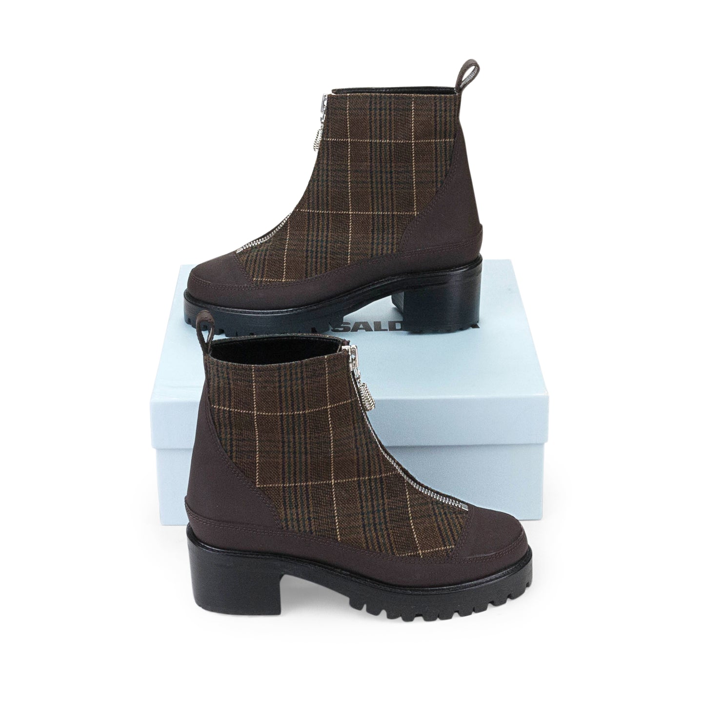 EXCLUSIVE PLAID CHRIS BROWN ANKLE BOOTS