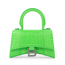 HOURGLASS TOP HANDLE GREEN HANDBAG