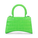 HOURGLASS TOP HANDLE GREEN HANDBAG