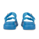 RUBBER BIRKE TRANSPARENT LAKE BLUE SILVER SLIDES 41