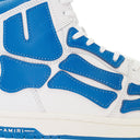 White And Blue Skeleton High Top Sneakers