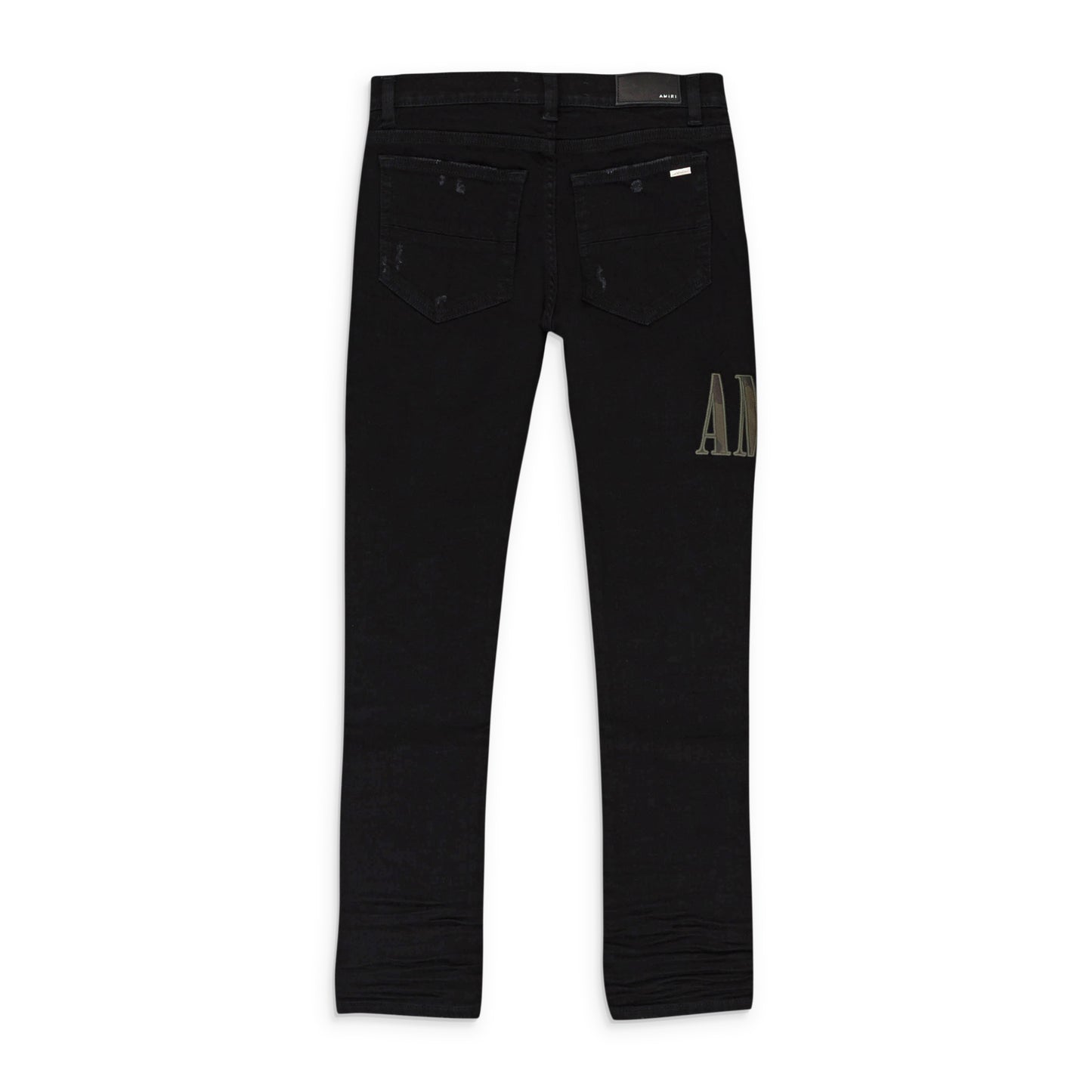 CAMO APPLIQUE BLACK STRAIGHT JEANS