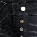 CAMO PATCH SHORT AGED BLACK DENIM SHORTS