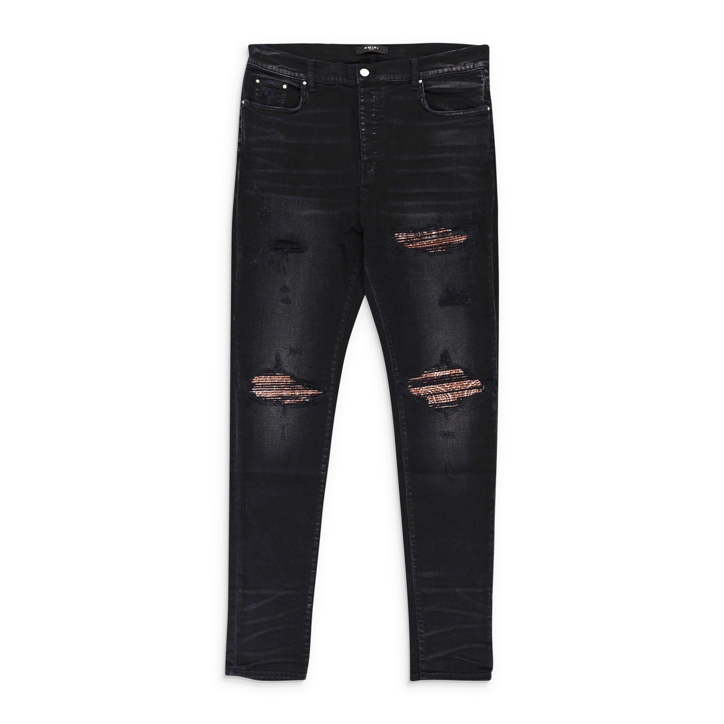 MX1 BANDANA JEAN AGED BLACK SKINNY JEANS