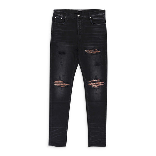 MX1 BANDANA JEAN AGED BLACK SKINNY JEANS