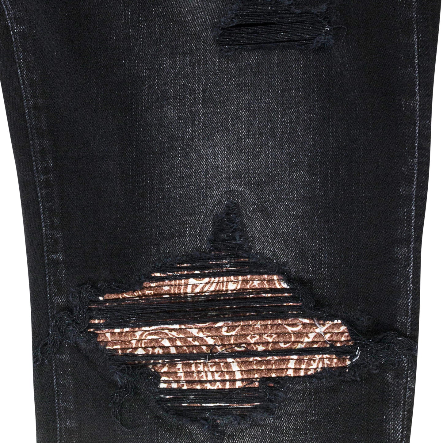 MX1 BANDANA JEAN AGED BLACK SKINNY JEANS