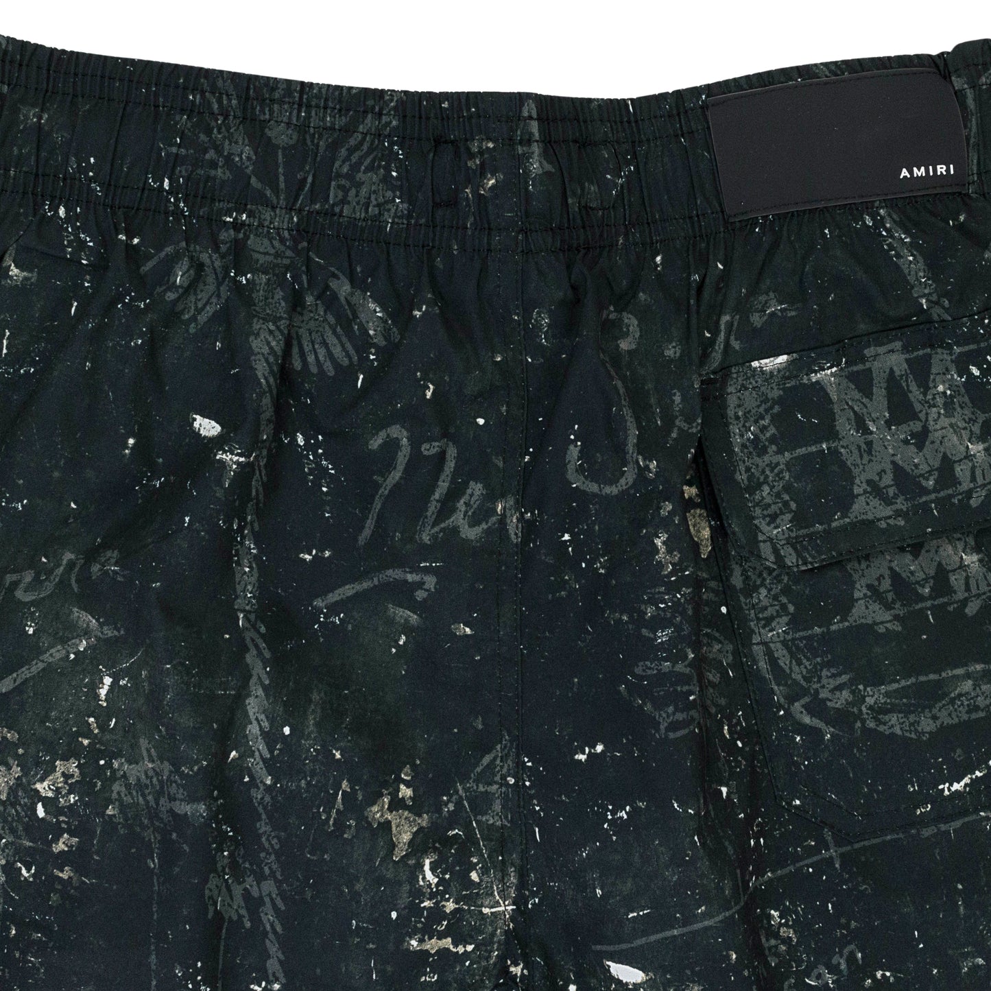 STENCIL MILITARY BLACK SWIM TRUNKS