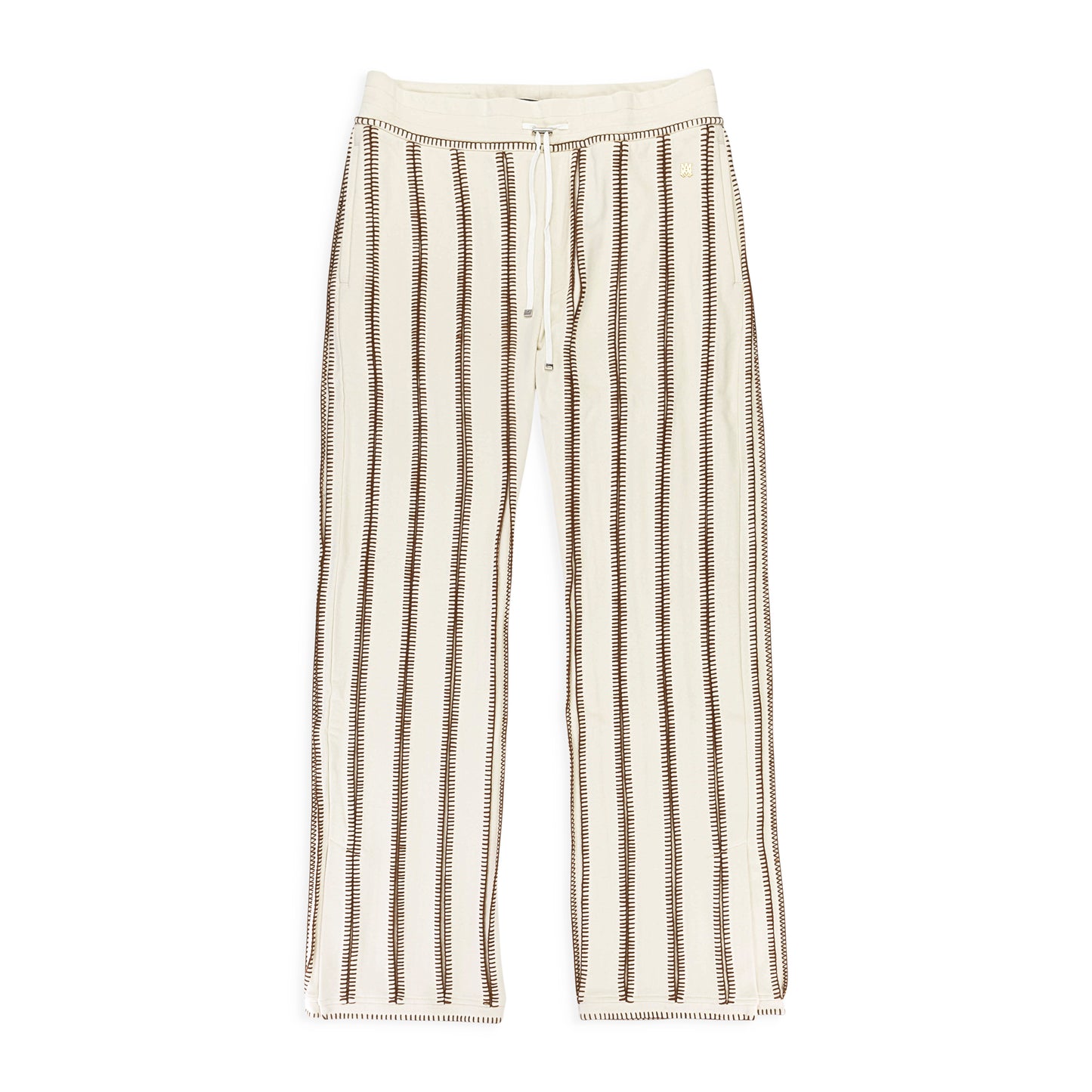 STITCH FLARE COTTON ALABASTER TRACK PANTS