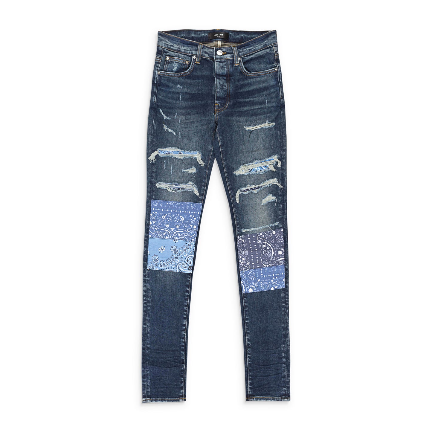 BANDANA ART PATCH DEEP CLASSIC INDIGO SKINNY JEANS