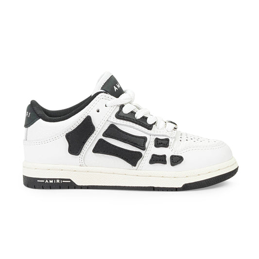 LEATHER PANELLED SKEL BLACK WHITE LOW-TOP SNEAKERS