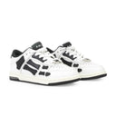 LEATHER PANELLED SKEL BLACK WHITE LOW-TOP SNEAKERS