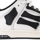 LEATHER PANELLED SKEL BLACK WHITE LOW-TOP SNEAKERS