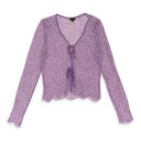 LACE TIE PURPLE BLOUSE