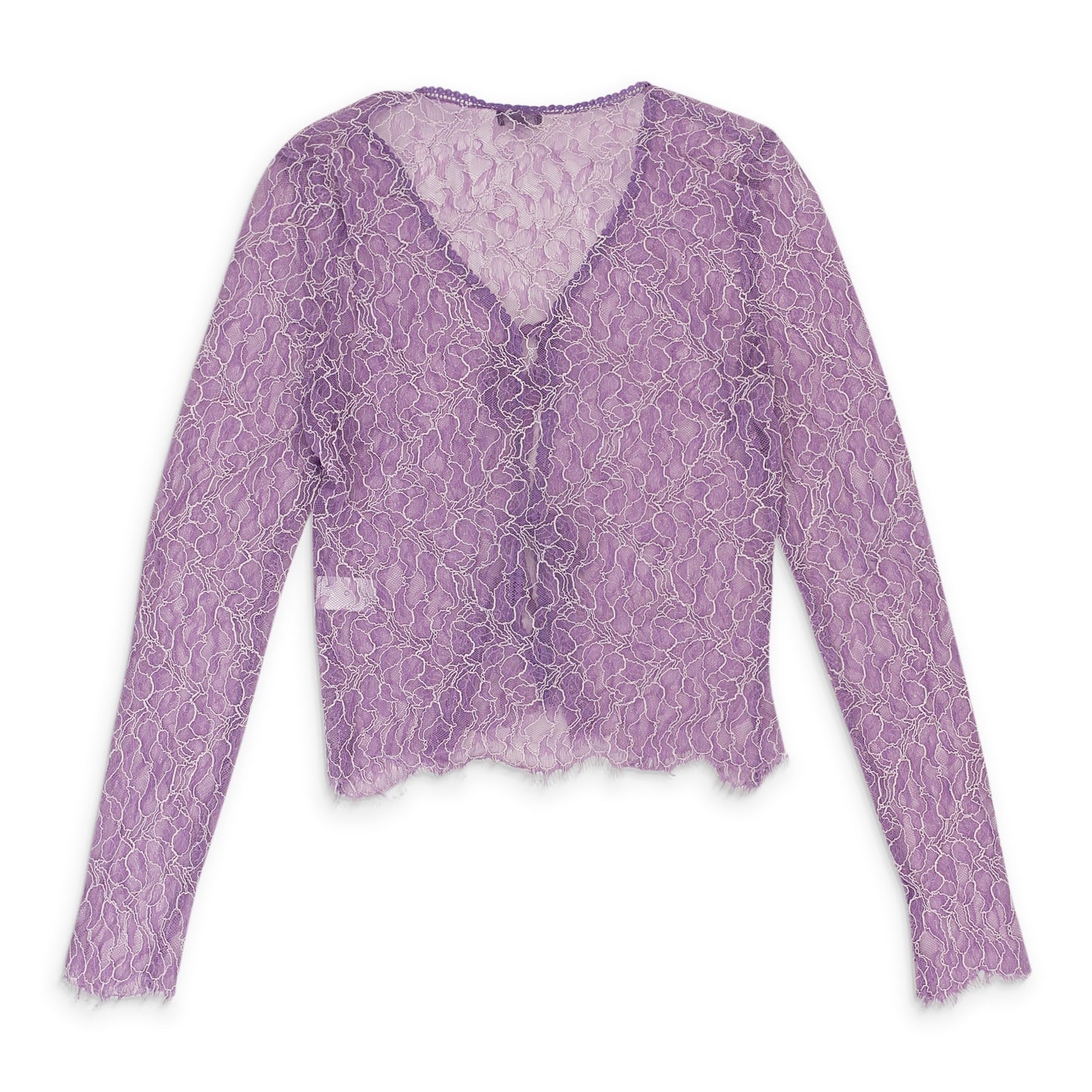 LACE TIE PURPLE BLOUSE