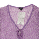 LACE TIE PURPLE BLOUSE