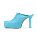 BOLD LEATHER SKY BLUE MULES