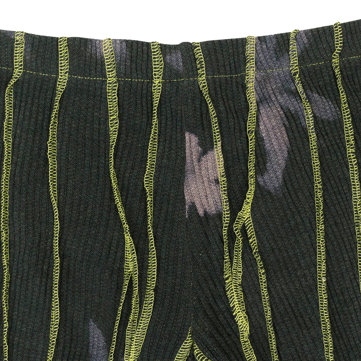 ANENOME PRINT 3D STRIPE BLACK GREEN STRAIGHT PANTS