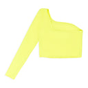 SINGLE SLEEVE YELLOW CROP TOP